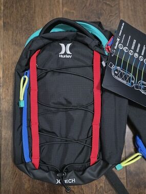 Hurley Black Multi-Color Tech Backpack